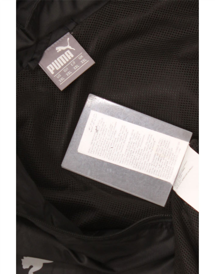 PUMA Mens Hooded Rain Jacket UK 44 2XL Black Nylon