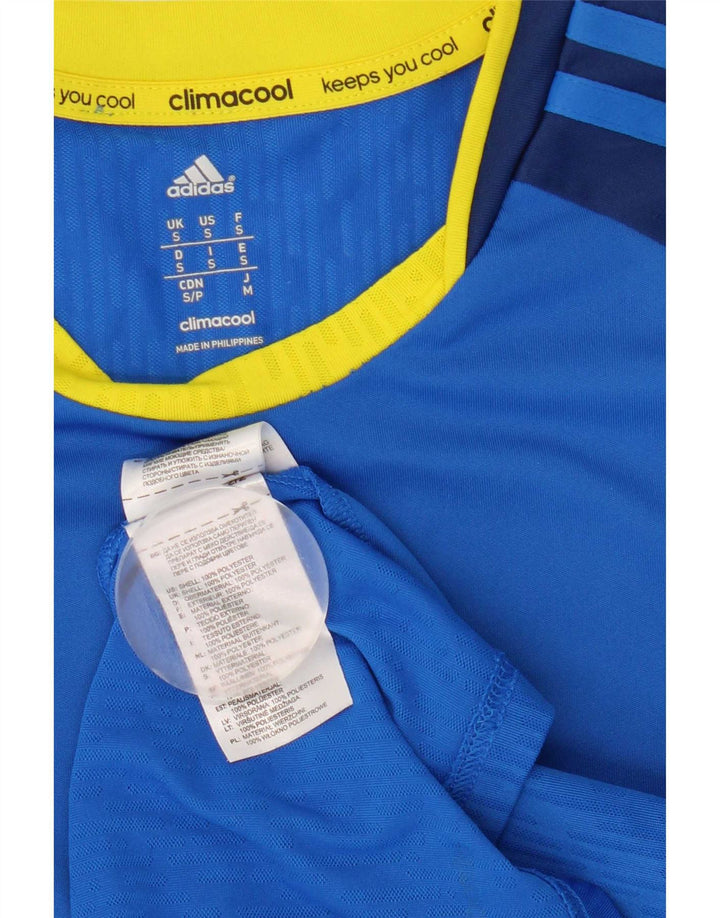Adidas Mens Climacool T-Shirt Top Small Blue Colourblock Polyester