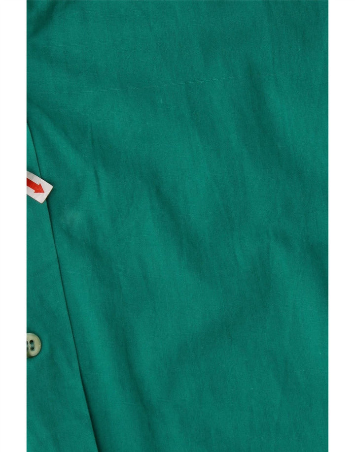 VINTAGE Womens Sleeveless Shirt Blouse UK 12 Medium Turquoise