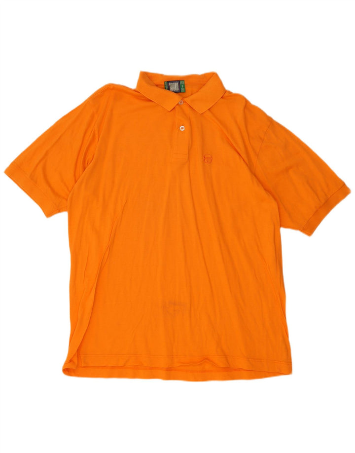 Sergio Tacchini Mens Polo Shirt XL Orange Cotton