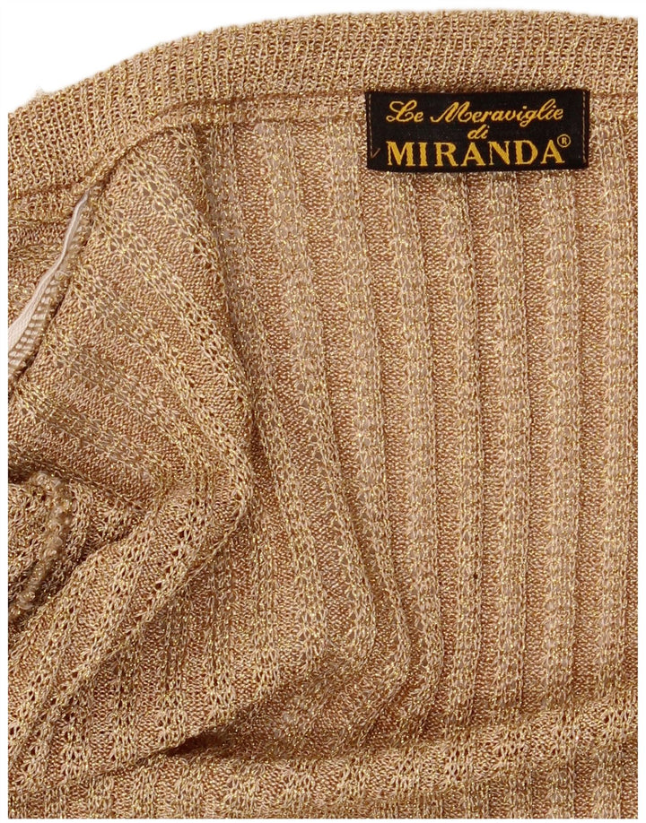 Vintage Womens Open Cardigan Sweater UK 12 Medium Beige Flecked