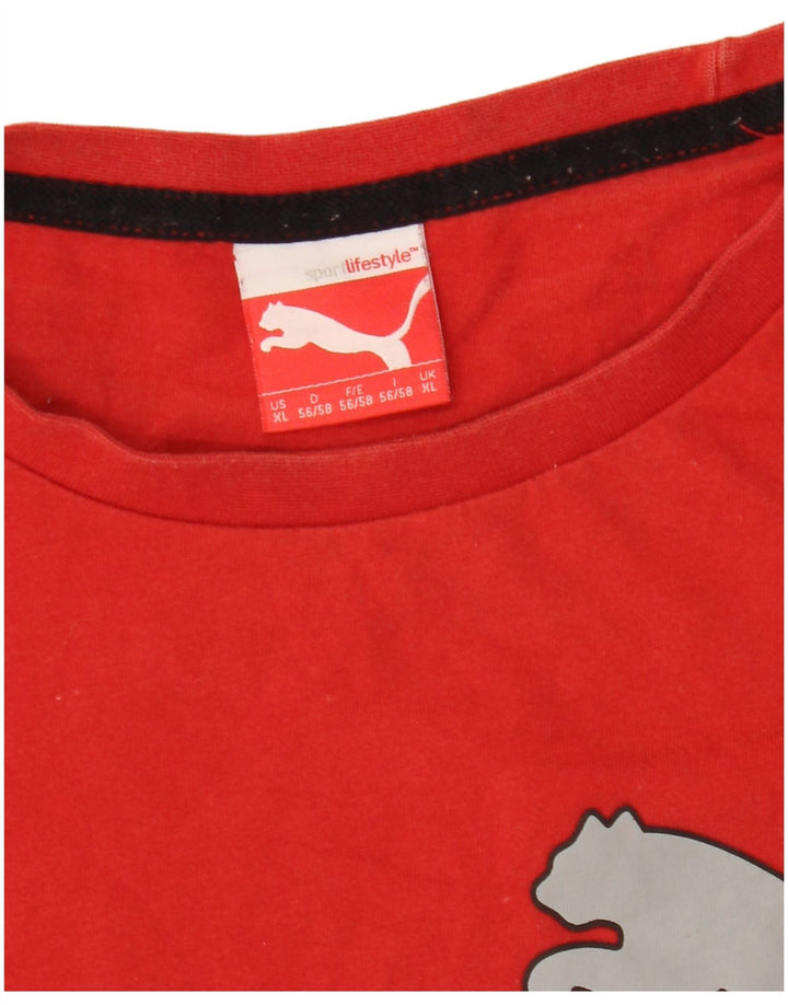 Puma Mens Graphic T-Shirt Top XL Red