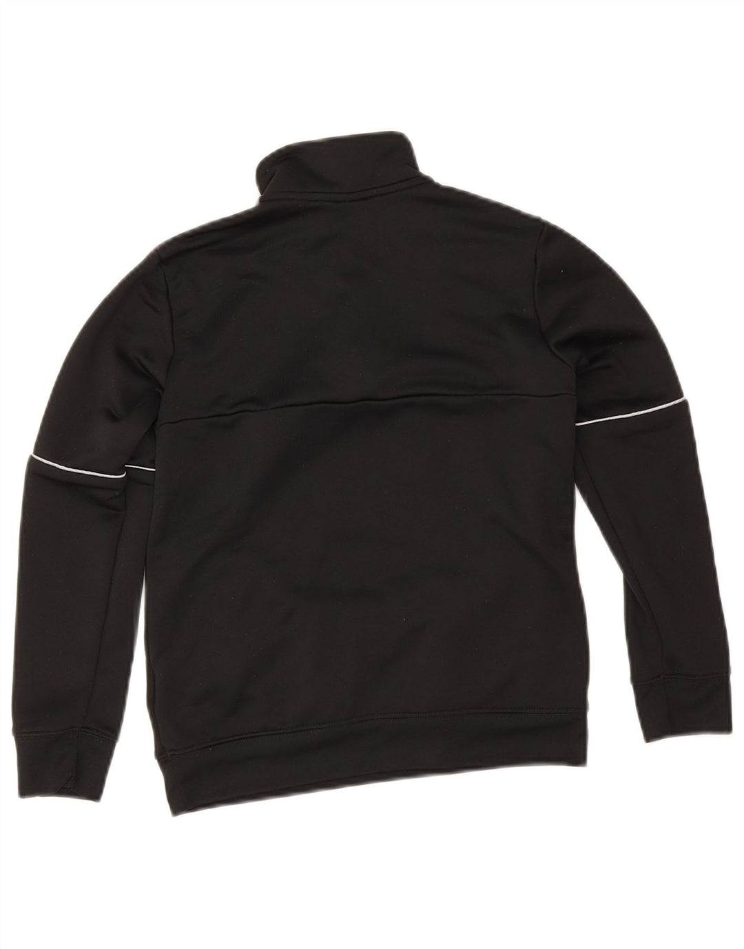 Adidas Boys Aeroready Zip Neck Sweatshirt Jumper 9-10 Years Black Polyester
