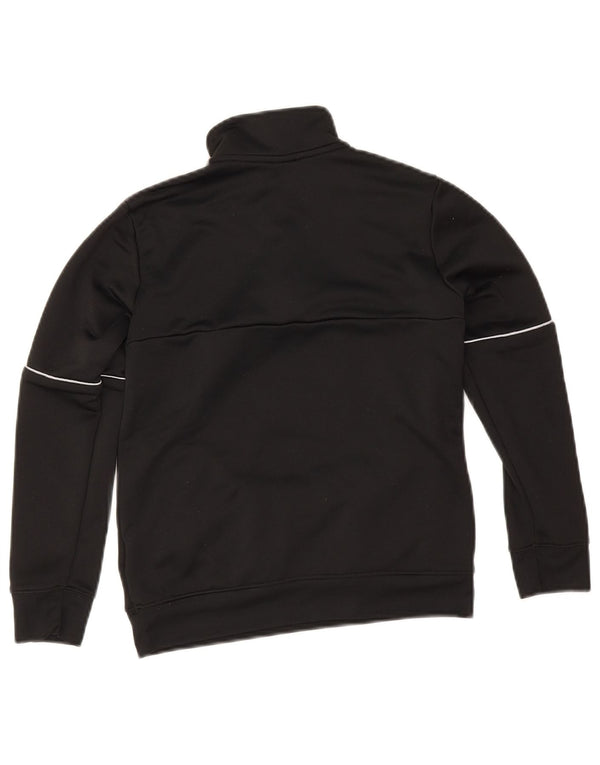 Adidas Boys Aeroready Zip Neck Sweatshirt Jumper 9-10 Years Black Polyester