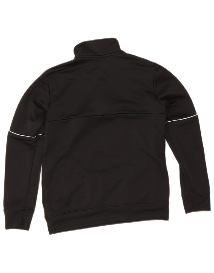 Adidas Boys Aeroready Zip Neck Sweatshirt Jumper 9-10 Years Black Polyester