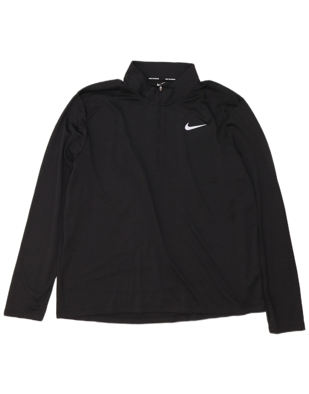 Nike Mens Dri Fit Zip Neck Pullover Tracksuit Top 2XL Black Polyester