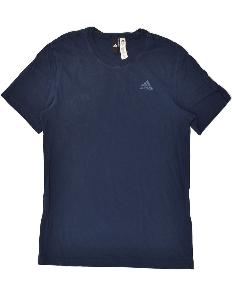 ADIDAS Mens T-Shirt Top Medium Navy Blue Cotton | Vintage Adidas | Thrift | Second-Hand Adidas | Used Clothing | Messina Hembry 