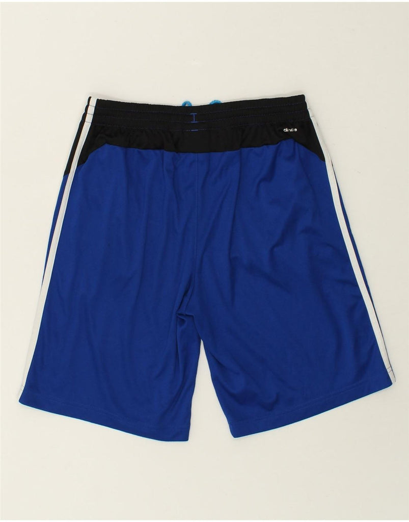 ADIDAS Boys Climalite Sport Shorts 13-14 Years Blue Colourblock Polyester | Vintage Adidas | Thrift | Second-Hand Adidas | Used Clothing | Messina Hembry 