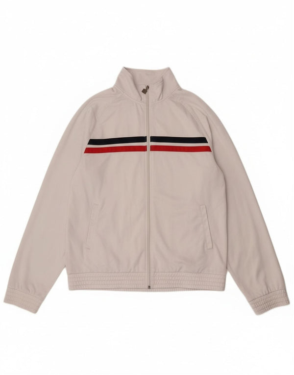 Fila Mens Tracksuit Top Jacket 2XL White Striped Polyester