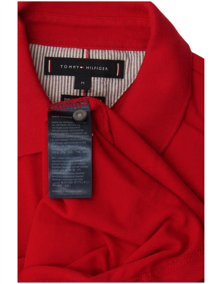 TOMMY HILFIGER Mens Slim Fit Polo Shirt Medium Red Cotton