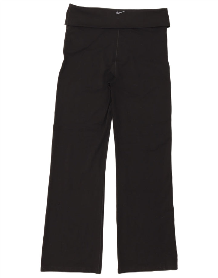 Nike Womens Dri Fit Tracksuit Trousers UK 14 Medium Black Polyester