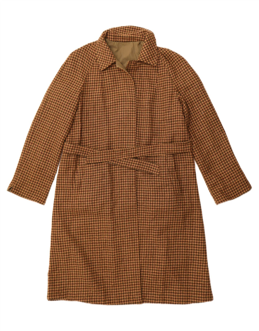 Vintage Womens Reversible Overcoat UK 14 Medium Brown Houndstooth