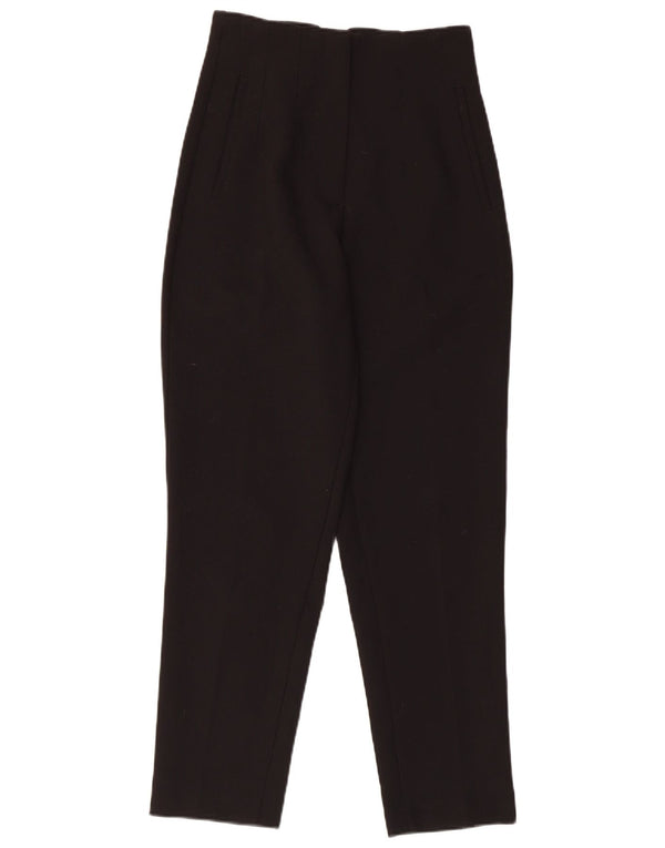 Zara Womens Tapered Casual Trousers XS W24 L27 Black