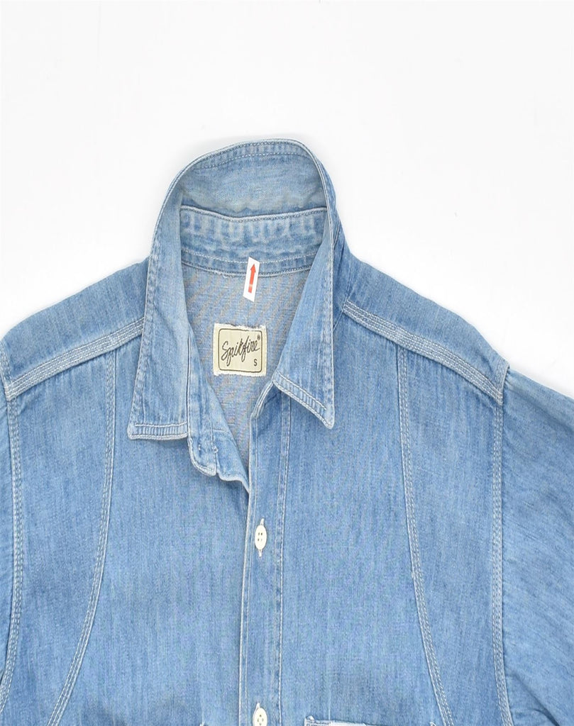 VINTAGE Mens Denim Shirt Small Blue Cotton | Vintage | Thrift | Second-Hand | Used Clothing | Messina Hembry 