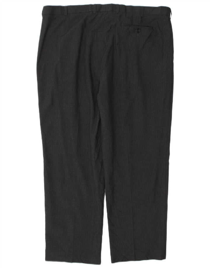 Marks & Spencer Mens Tapered Suit Trousers W42 L29 Grey Polyester