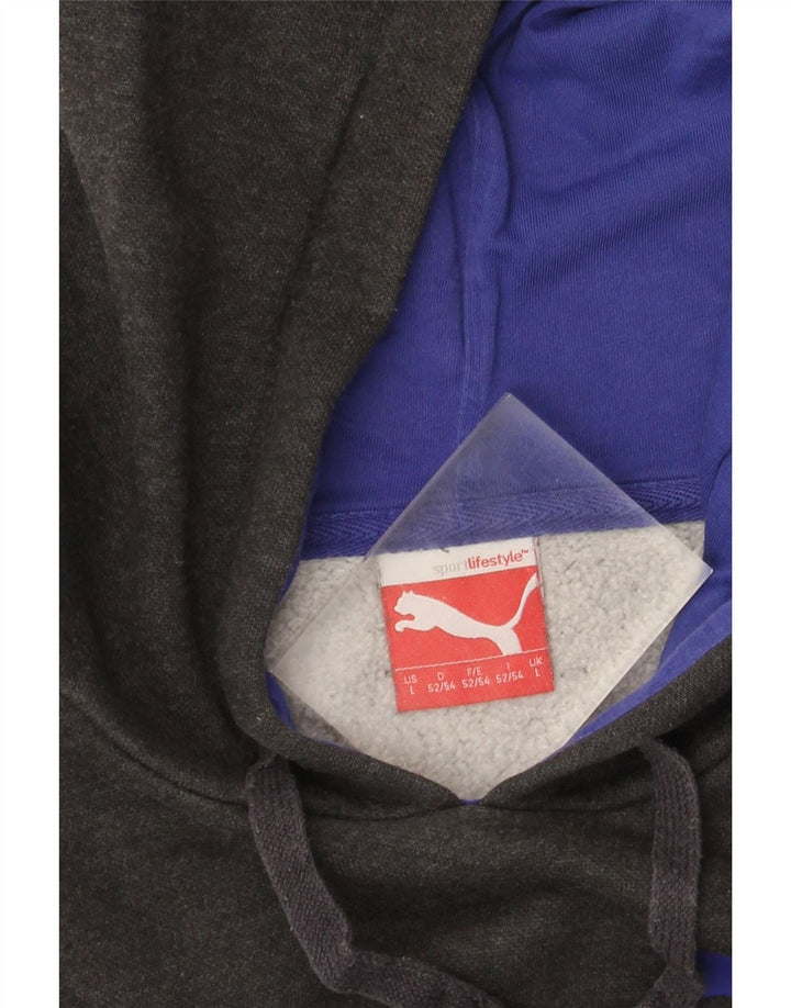 Puma Mens Graphic Hoodie Jumper Large Grey