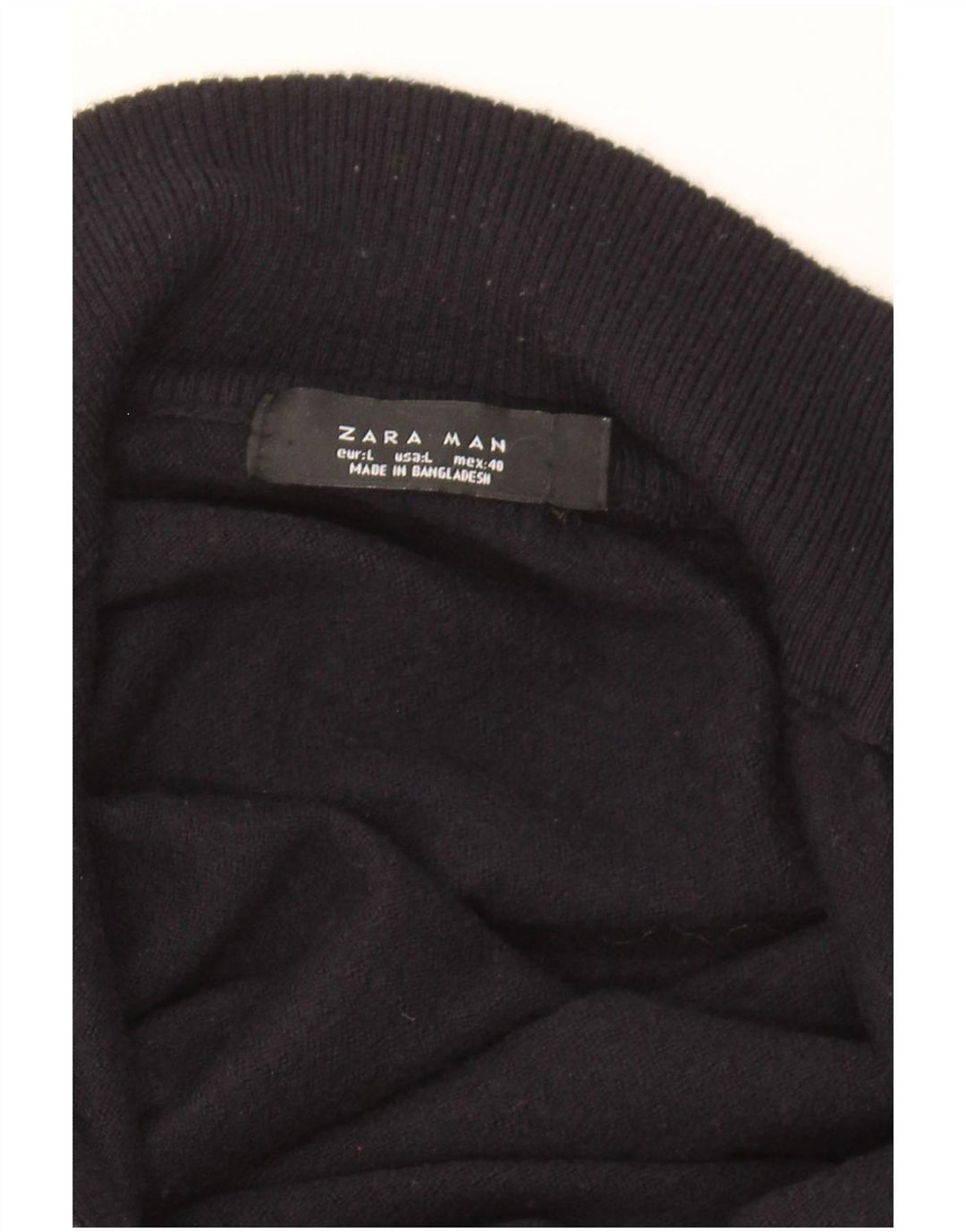 Zara Mens Cardigan Sweater Large Black