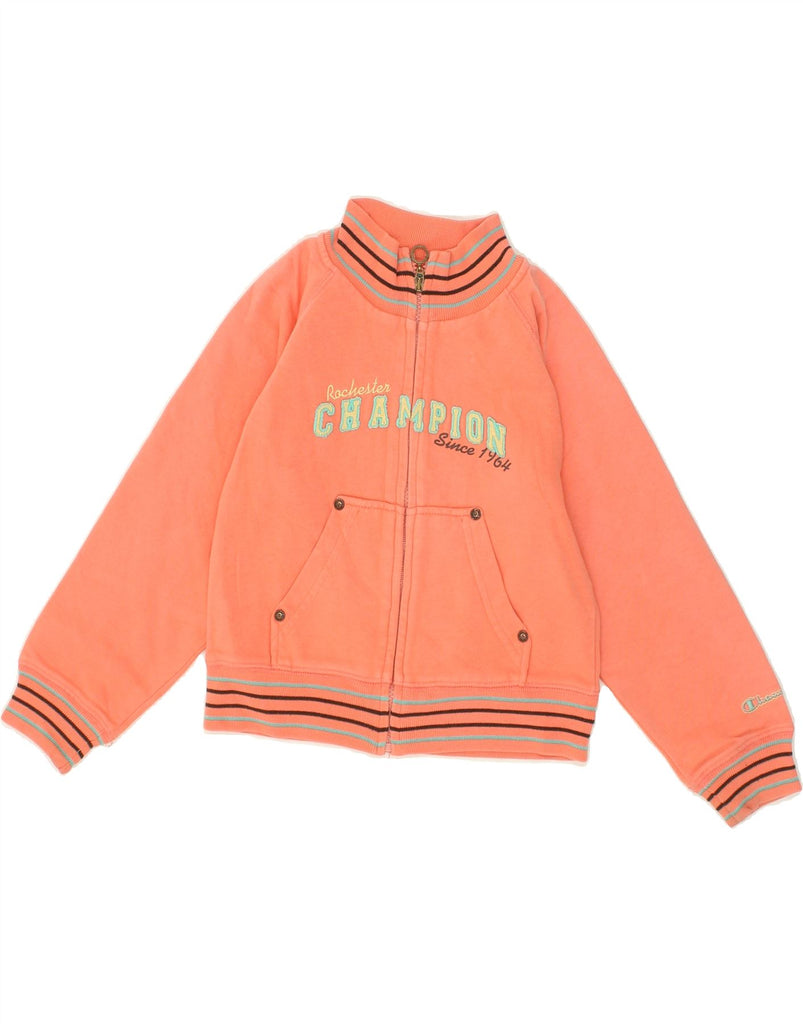 CHAMPION Girls Graphic Tracksuit Top Jacket 7-8 Years Small Orange Cotton | Vintage Champion | Thrift | Second-Hand Champion | Used Clothing | Messina Hembry 