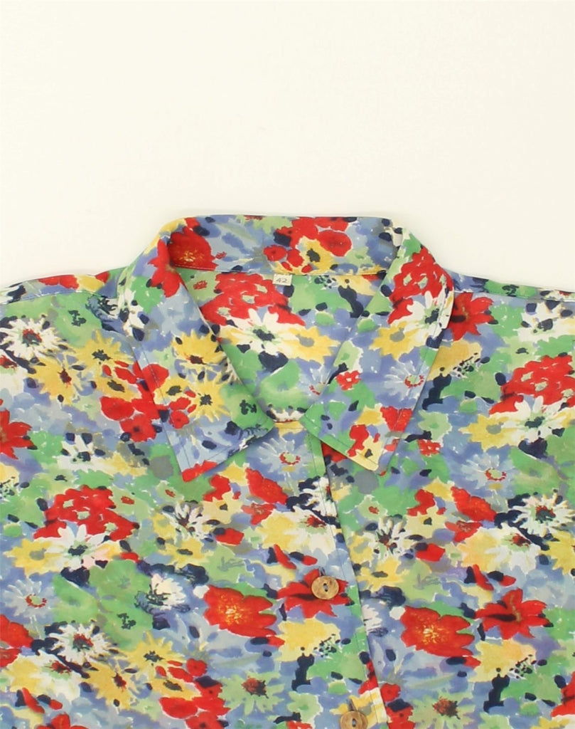 VINTAGE Womens Short Sleeve Shirt IT 42 Medium Multicoloured Floral | Vintage Vintage | Thrift | Second-Hand Vintage | Used Clothing | Messina Hembry 