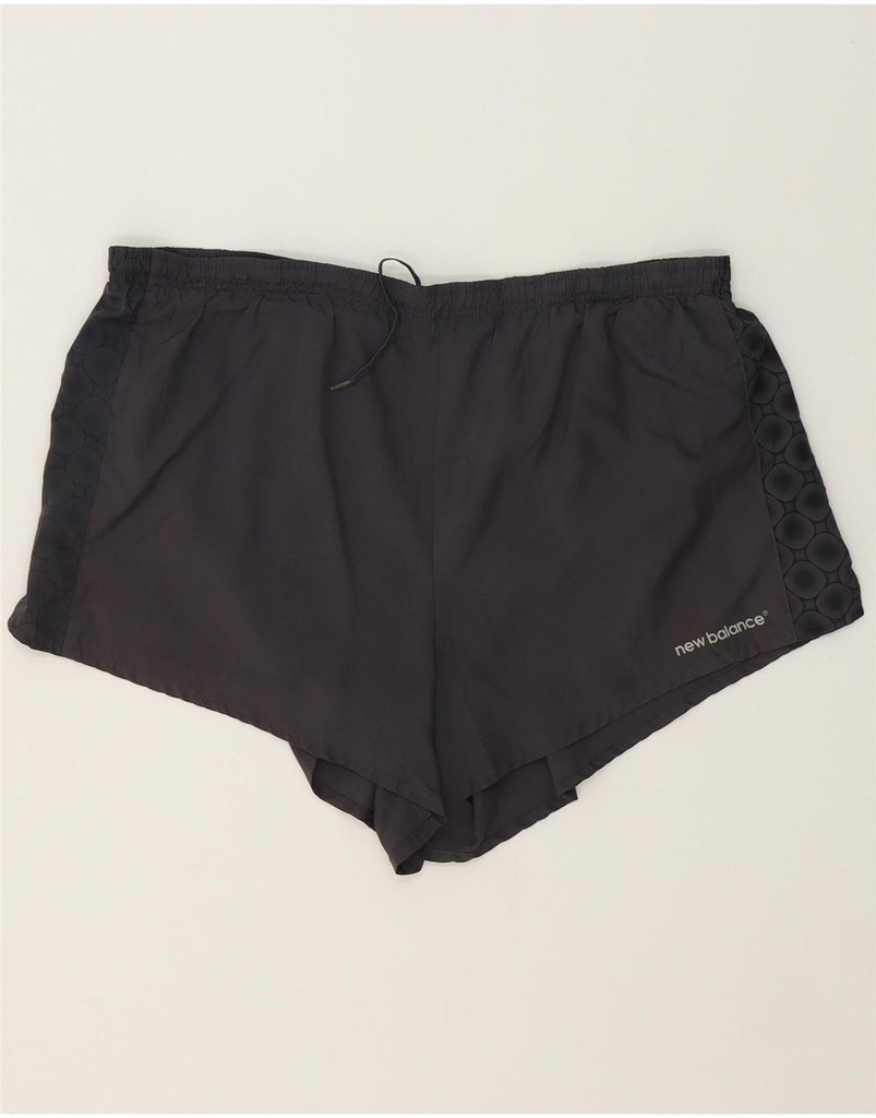 NEW BALANCE Womens Sport Shorts UK 16 Large  Grey Spotted Polyester Vintage New Balance and Second-Hand New Balance from Messina Hembry 
