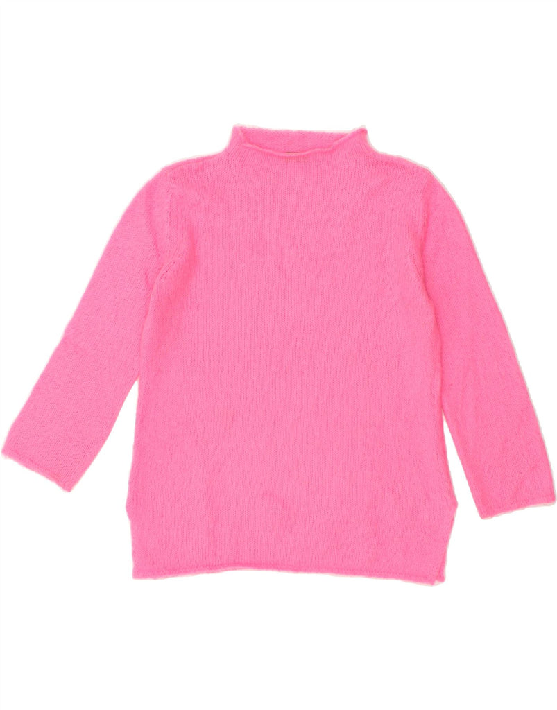 BENETTON Womens 3/4 Sleeve Turtle Neck Jumper Sweater UK 12 Medium Pink | Vintage Benetton | Thrift | Second-Hand Benetton | Used Clothing | Messina Hembry 