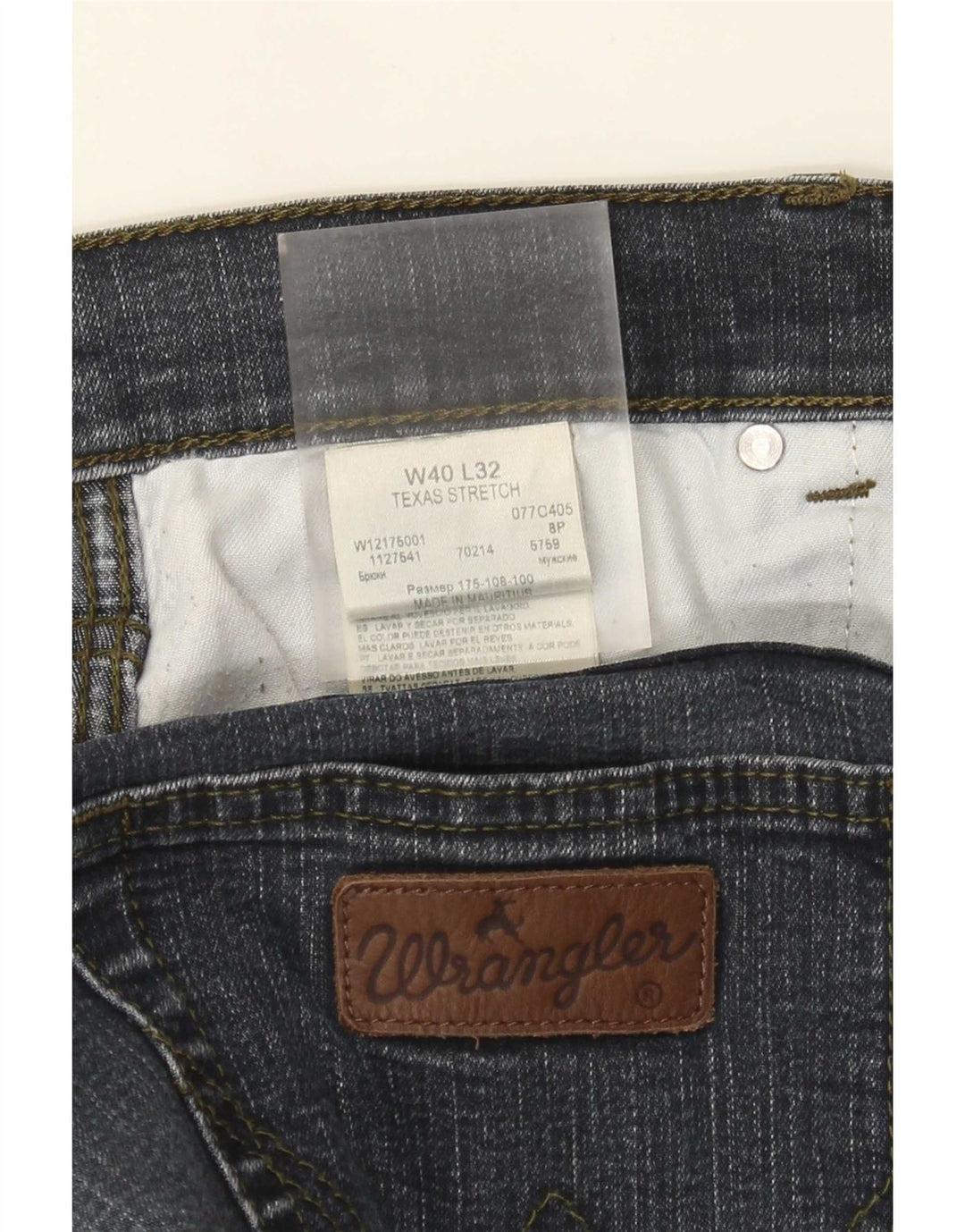 Wrangler Mens Texas Stretch Straight Jeans W40 L32 Blue Cotton