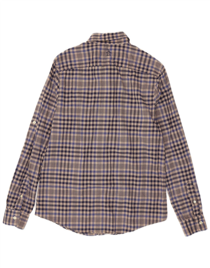 Penguin Mens Shirt Medium Grey Gingham Cotton