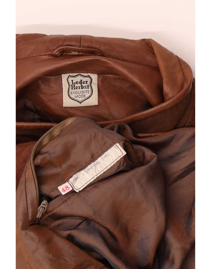 Leder Herbst Womens Leather Jacket UK 18 XL Brown Classic
