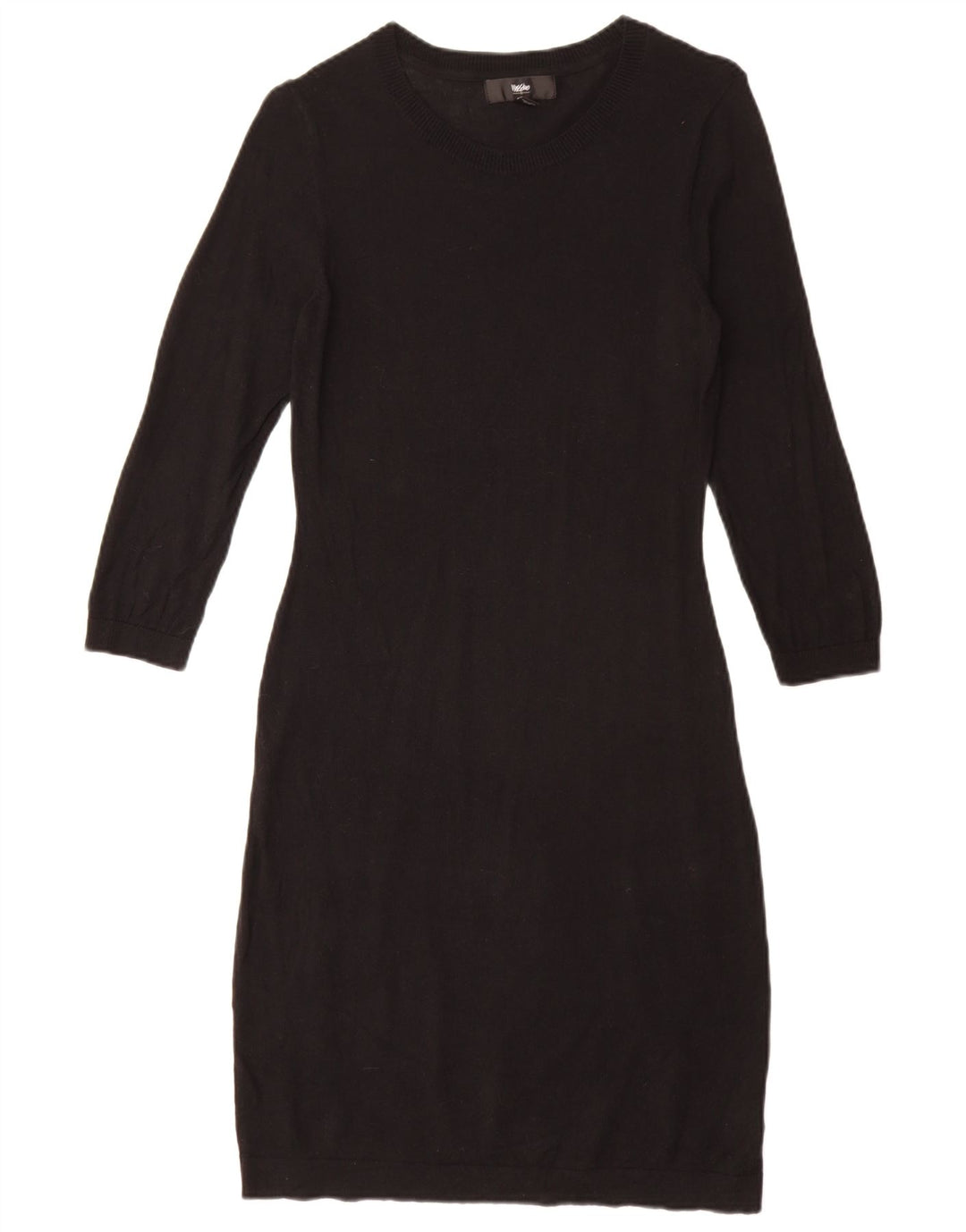 MOSSIMO Womens 3/4 Sleeve Jumper Dress UK 10 Small Black Cotton