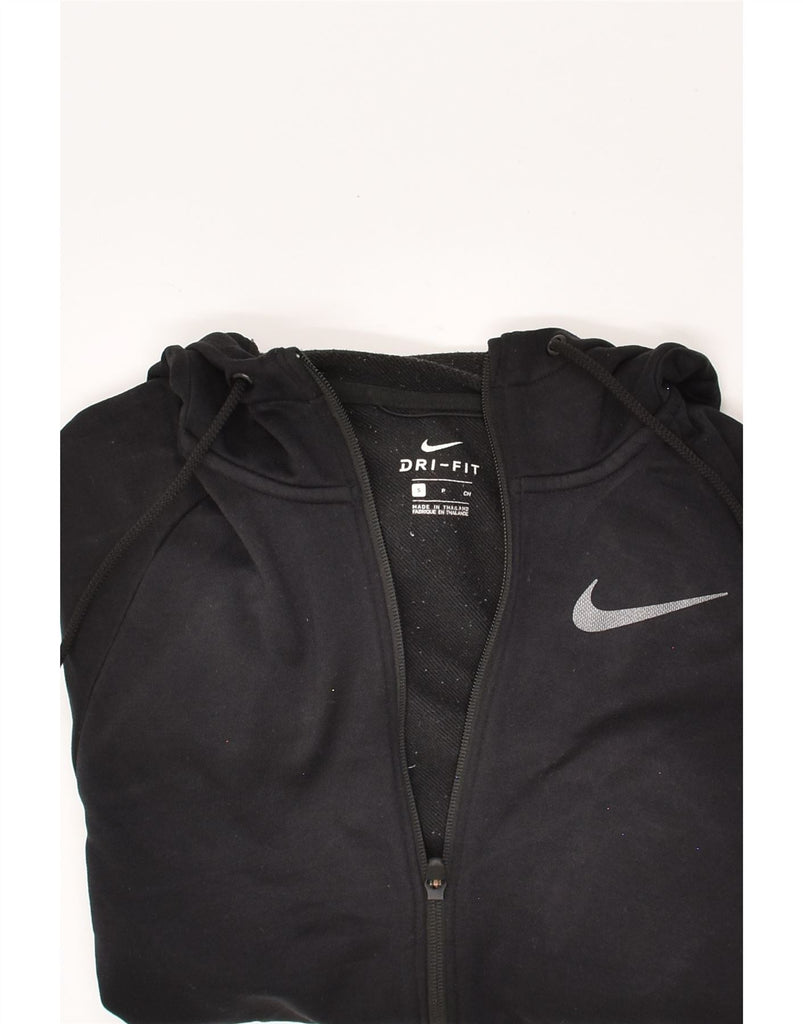 NIKE Mens Dri Fit Zip Hoodie Sweater Small Black Polyester | Vintage Nike | Thrift | Second-Hand Nike | Used Clothing | Messina Hembry 