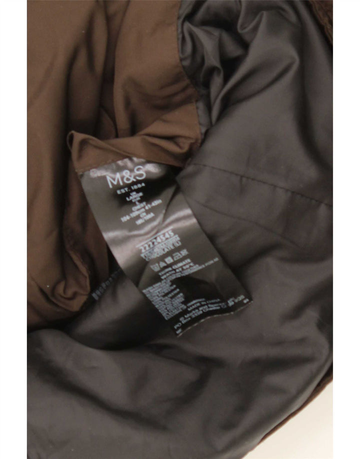 Marks & Spencer Mens Quilted Jacket UK 40 Large Brown Polyester