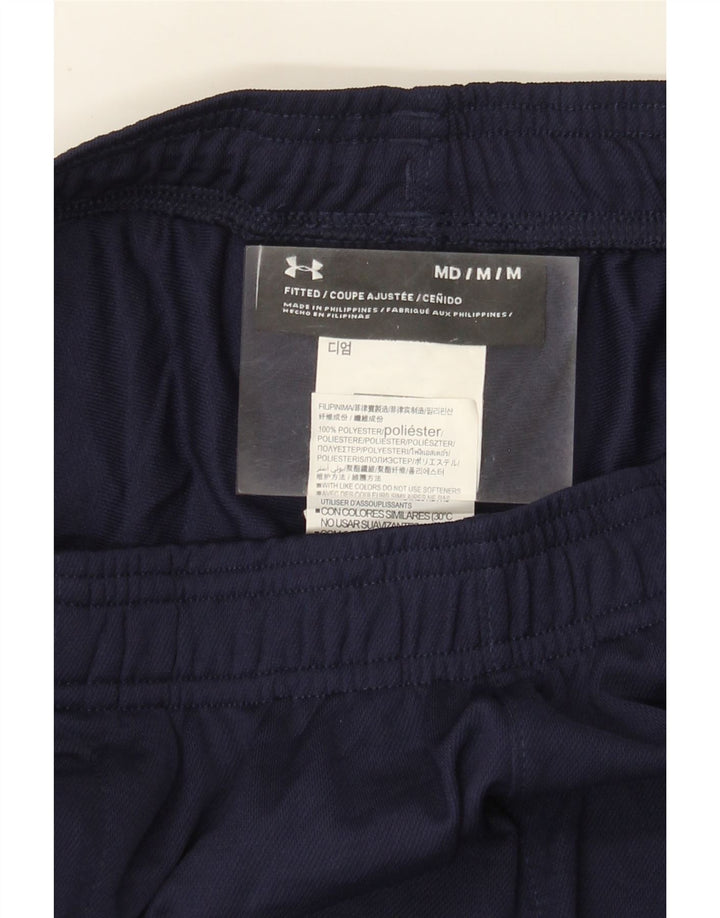 Under Armour Mens Fitted Tracksuit Trousers Medium  Navy Blue Polyester