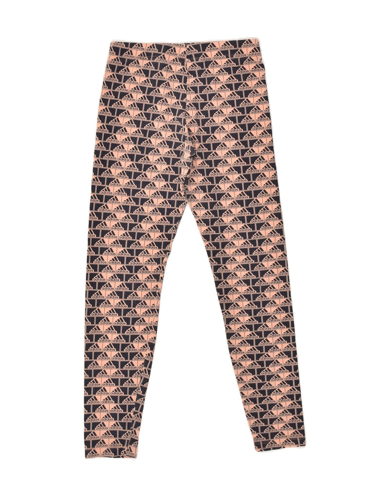 ADIDAS Girls Abstract Pattern Leggings 13-14 Years Orange Cotton | Vintage Adidas | Thrift | Second-Hand Adidas | Used Clothing | Messina Hembry 