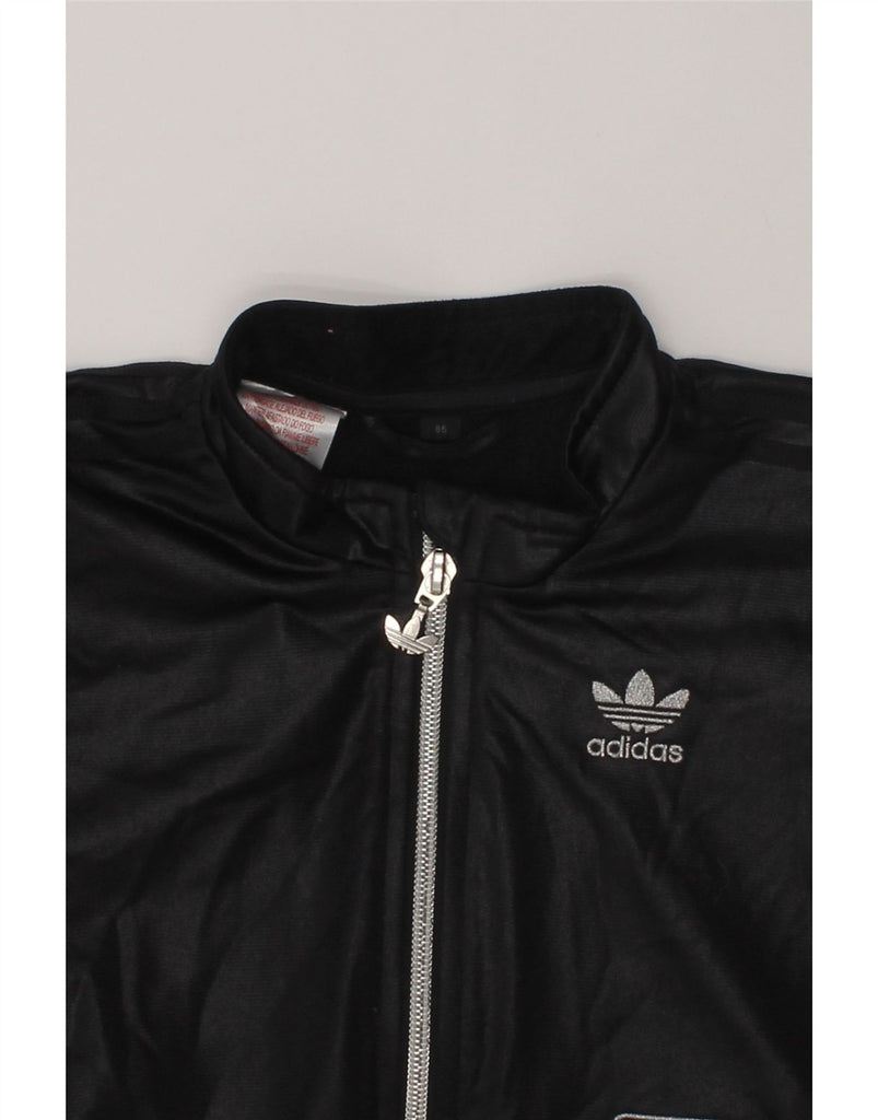 ADIDAS Baby Girls Bomber Jacket 12-18 Months Black Polyester | Vintage Adidas | Thrift | Second-Hand Adidas | Used Clothing | Messina Hembry 