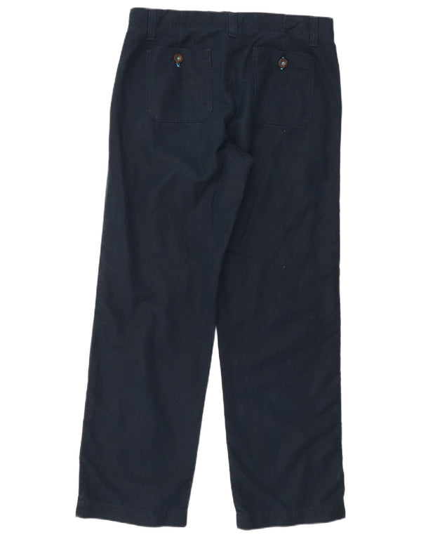 Boden Womens Straight Chino Trousers W32 L30 Navy Blue Cotton