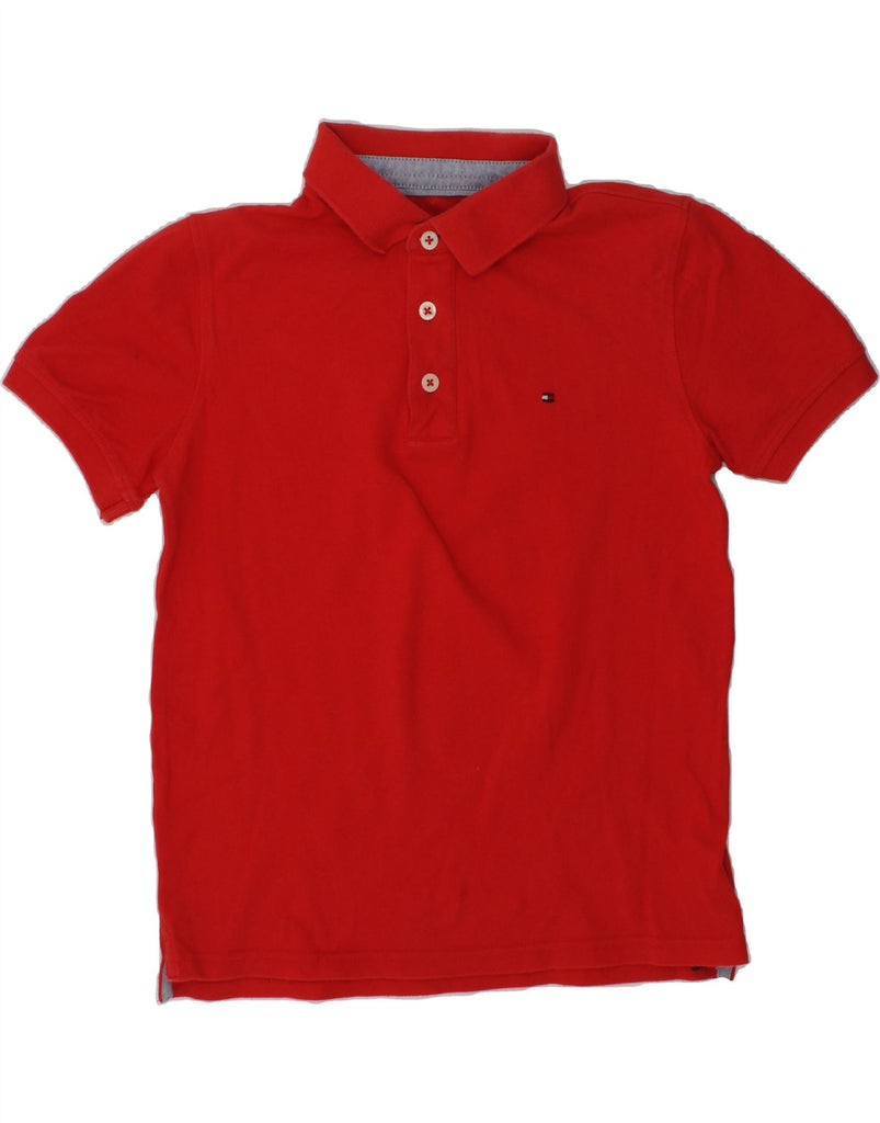 TOMMY HILFIGER Boys Polo Shirt 9-10 Years Red Cotton | Vintage Tommy Hilfiger | Thrift | Second-Hand Tommy Hilfiger | Used Clothing | Messina Hembry 