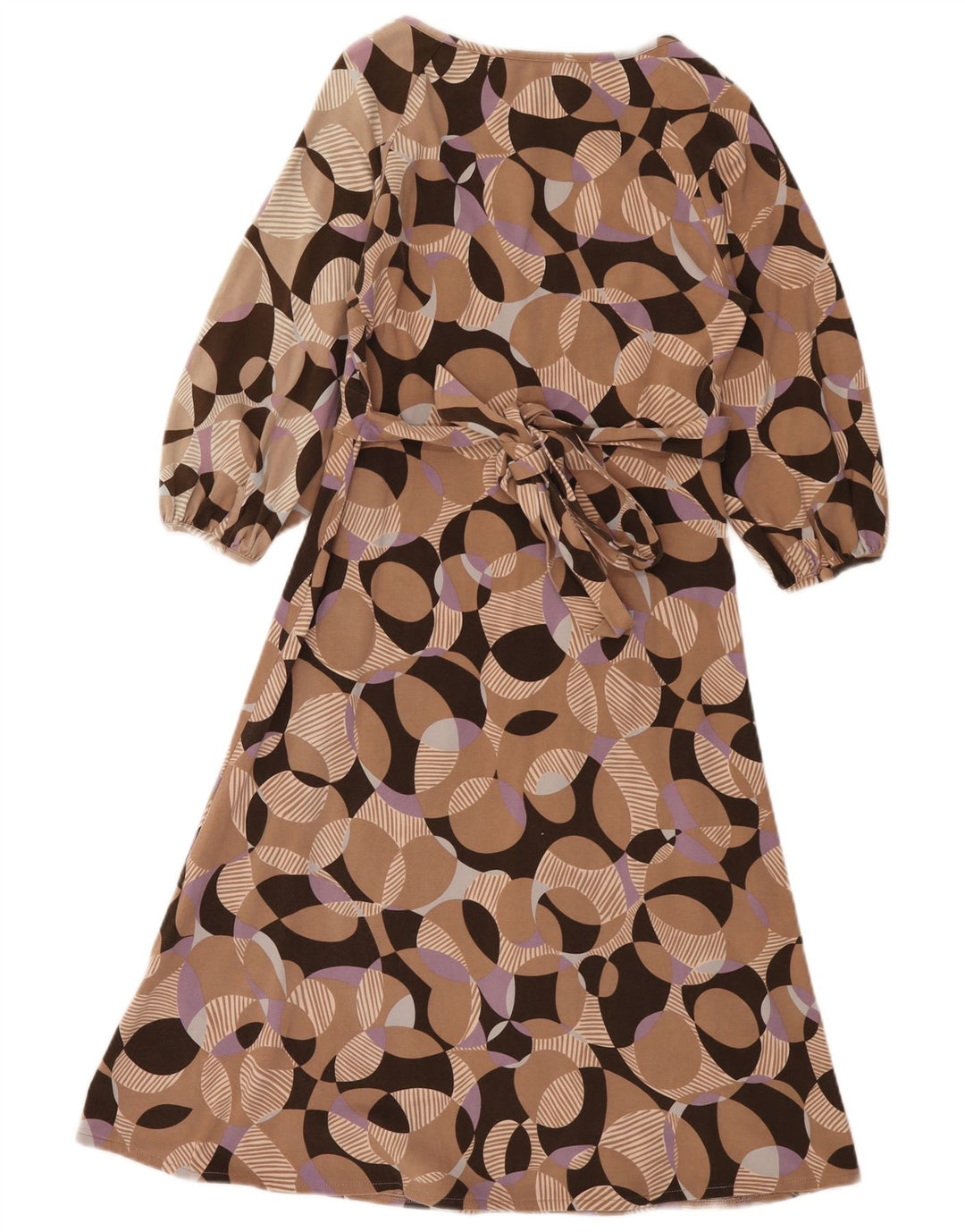 Fenn Wright Manson Womens A-Line Dress UK 8 Small Beige Geometric Cotton