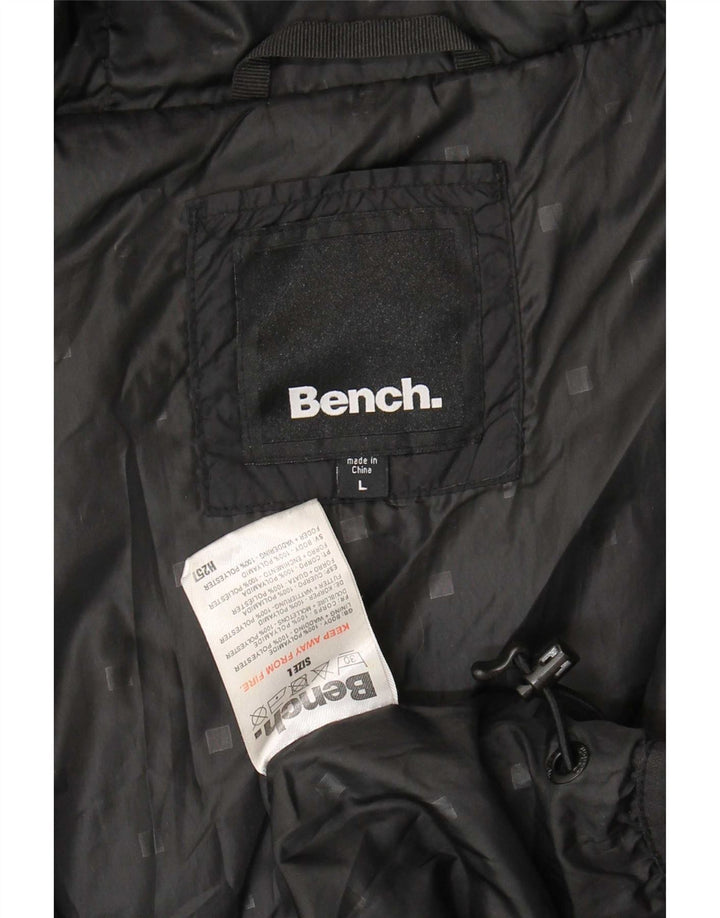 Bench Mens Hooded Padded Jacket UK 40 Large Black Polyamide