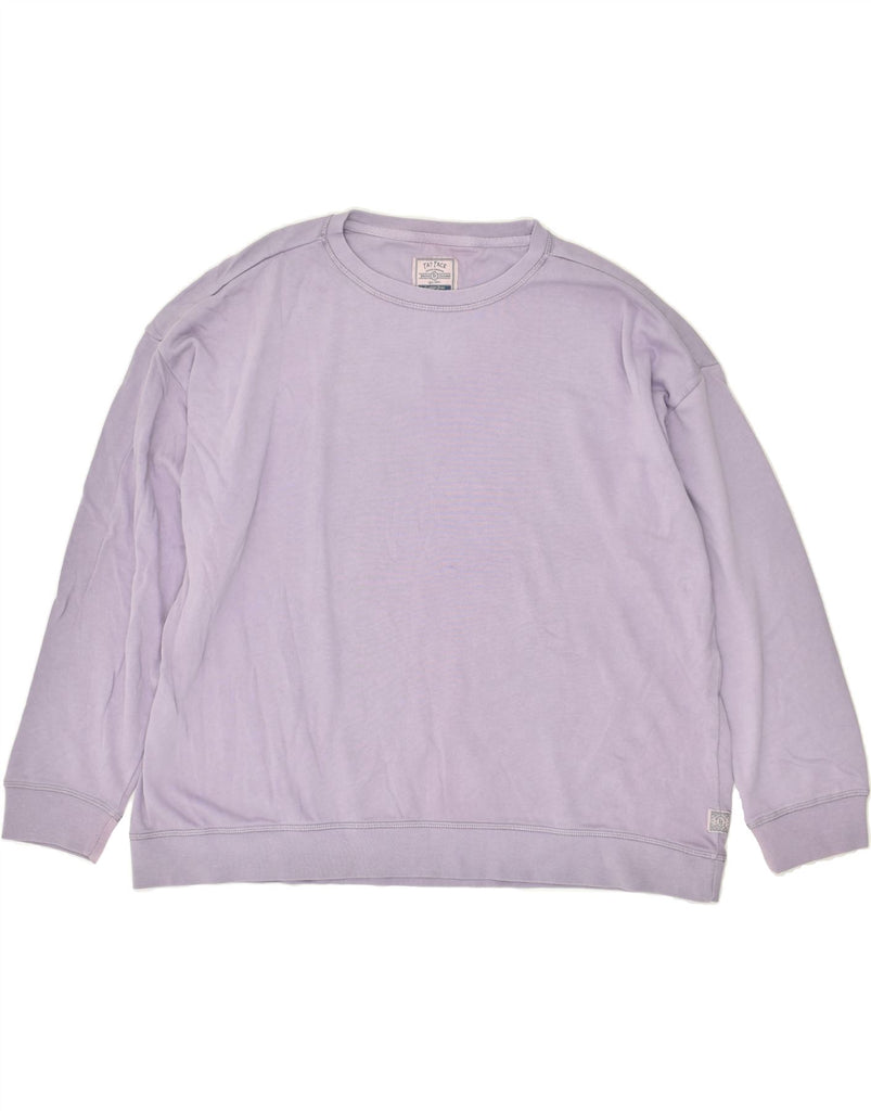 FAT FACE Womens Loose Fit Sweatshirt Jumper UK 22 3XL Purple Cotton | Vintage Fat Face | Thrift | Second-Hand Fat Face | Used Clothing | Messina Hembry 