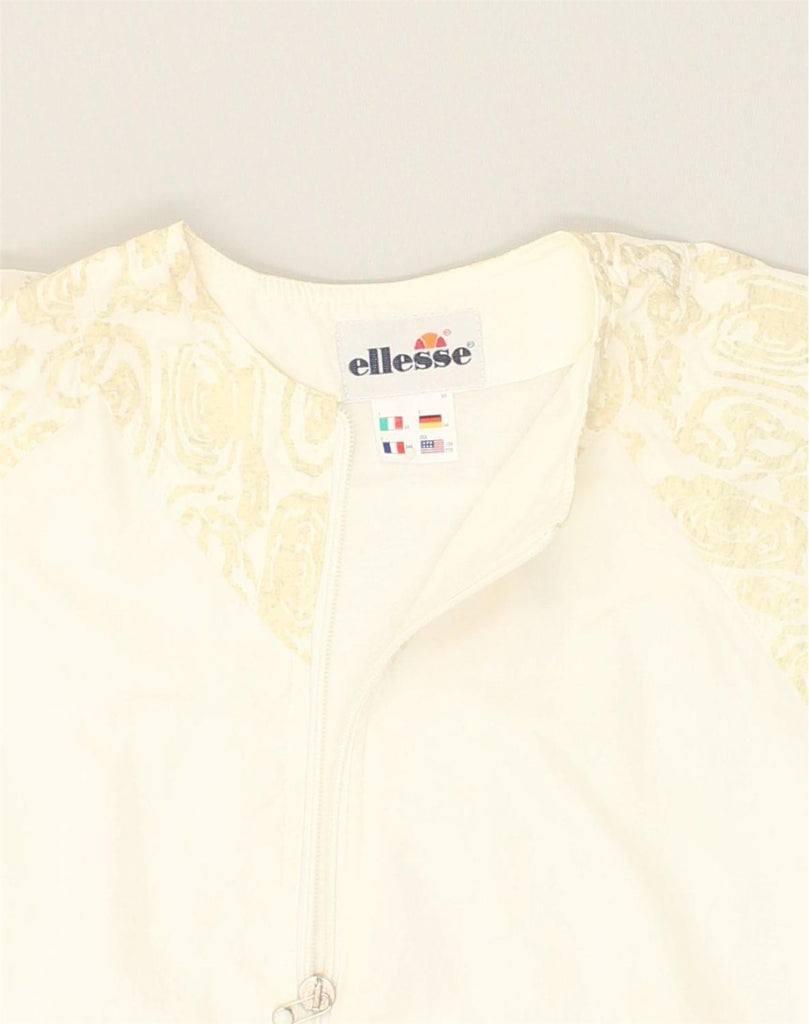 ELLESSE Womens Short Sleeve Tracksuit Top Jacket IT 44 Medium White | Vintage Ellesse | Thrift | Second-Hand Ellesse | Used Clothing | Messina Hembry 