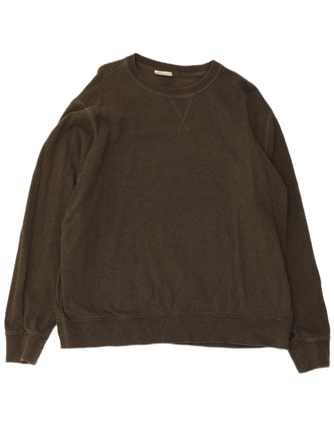 Marks & Spencer Womens Sweatshirt Jumper UK 20 2XL Khaki Cotton