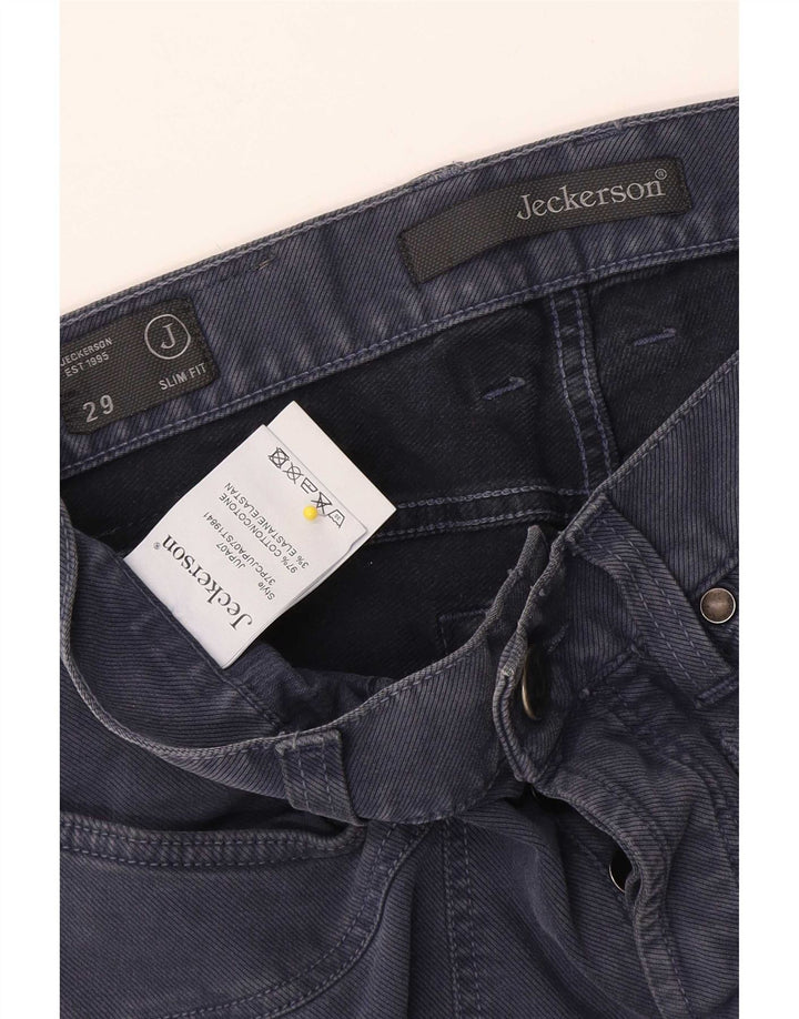 Jeckerson Mens Slim Jeans W29 L30 Navy Blue Cotton