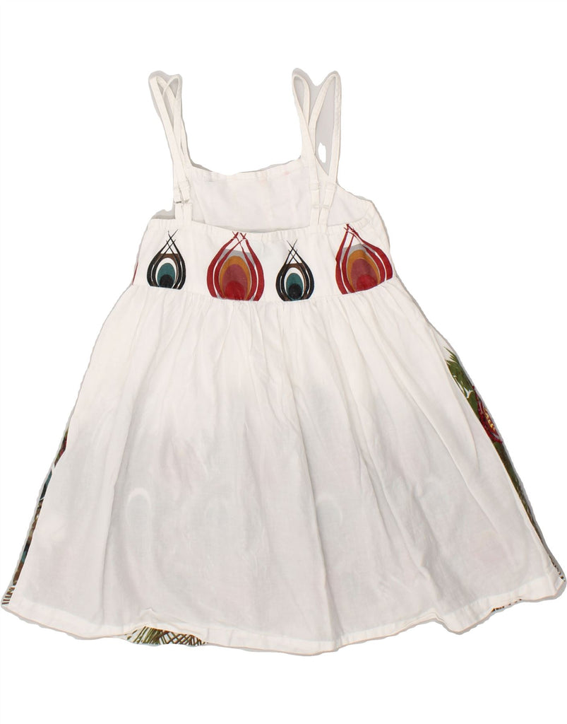 DESIGUAL Girls Graphic A-Line Dress 7-8 Years White Cotton | Vintage Desigual | Thrift | Second-Hand Desigual | Used Clothing | Messina Hembry 