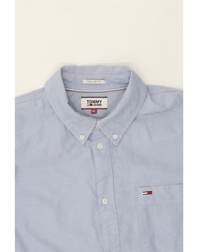 TOMMY HILFIGER Mens Regular Fit Shirt XL Blue Cotton | Vintage Tommy Hilfiger | Thrift | Second-Hand Tommy Hilfiger | Used Clothing | Messina Hembry 