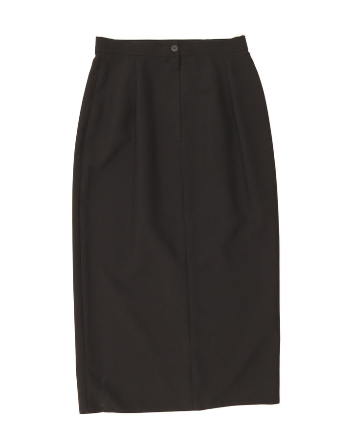 VINTAGE Womens Midi Skirt UK 14 Medium W28  Black Polyester Vintage Vintage and Second-Hand Vintage from Messina Hembry 