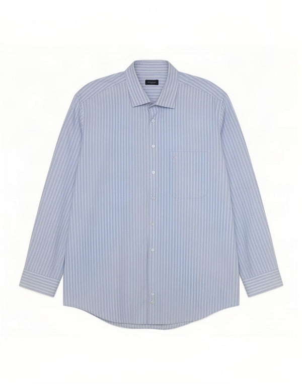 Burberry Mens Shirt 2XL Blue Pinstripe