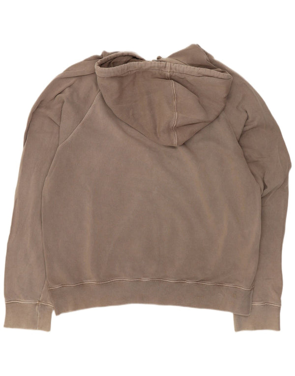 Timberland Mens Graphic Hoodie Jumper XL Brown Cotton