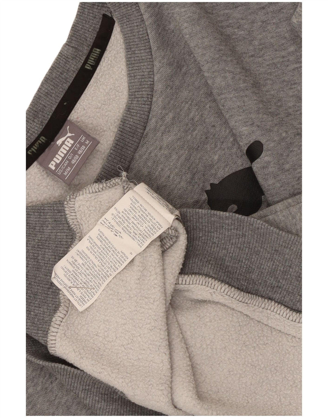 Puma Mens Graphic Sweatshirt Jumper Medium Grey Flecked Cotton