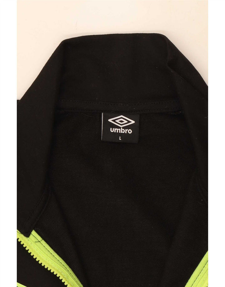 Umbro Mens Tracksuit Top Jacket Large Black Polyester