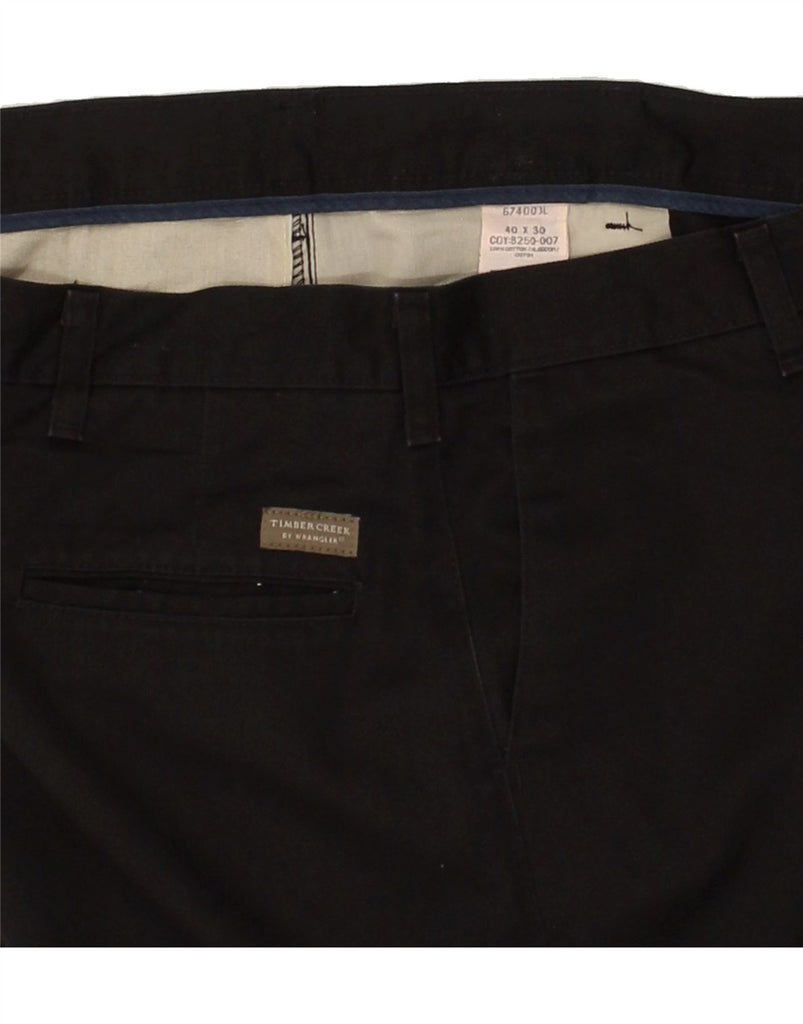 WRANGLER Mens Straight Chino Trousers W40 L30 Black Cotton | Vintage Wrangler | Thrift | Second-Hand Wrangler | Used Clothing | Messina Hembry 